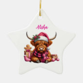 Gepersonaliseerde Highland Koe ornament (Voorkant)