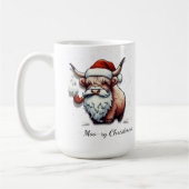 Gepersonaliseerde Highland Koe Santa Koffiemok (Links)