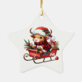 Gepersonaliseerde Highland Koe Sleigh ornament (Achterkant)