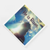 Gepersonaliseerde HIJ IS VERREZEN Religieuze Jezus Servet (Hoek)