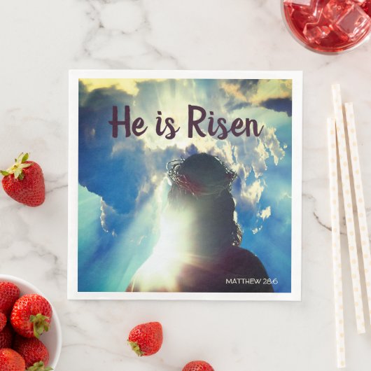 Gepersonaliseerde HIJ IS VERREZEN Religieuze Jezus Servet (Insitu)