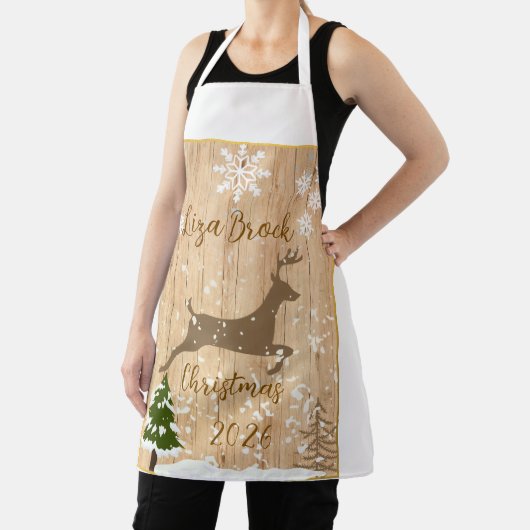 Gepersonaliseerde hinde Kerstbal Schort (Insitu)