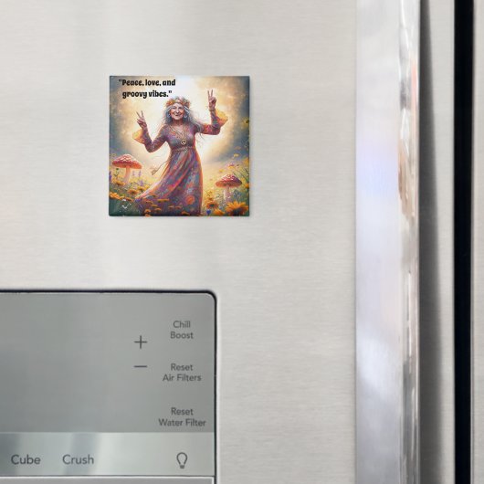 Gepersonaliseerde Hippie Boho Oma Custom Mushrooms Magneet (Insitu (Koelkast))