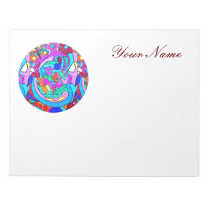 gepersonaliseerde hippie groovy liefde notitieblok