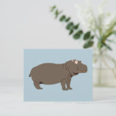 Gepersonaliseerde Hippopotamus Hippo Feestdagenkaart (Staand voorkant)