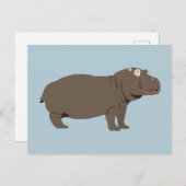 Gepersonaliseerde Hippopotamus Hippo Feestdagenkaart (Voorkant / Achterkant)