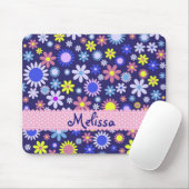 Gepersonaliseerde Hipster  Pop Art Style Flowers Muismat (Met muis)