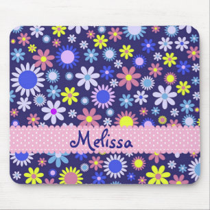 Gepersonaliseerde Hipster  Pop Art Style Flowers Muismat