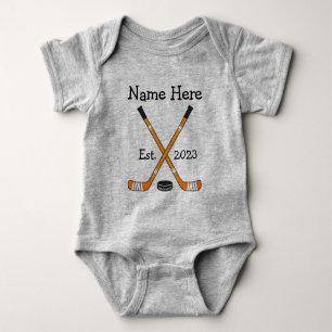 Gepersonaliseerde Hockey Baby Naam Jaar Geboren Si Romper
