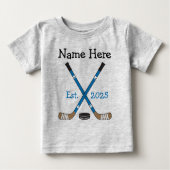Gepersonaliseerde Hockey Baby Name Birth Year Born (Voorkant)