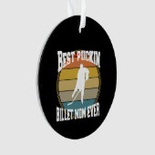 Gepersonaliseerde Hockey Beste Puckin Billet Moede Ornament (voorkant)