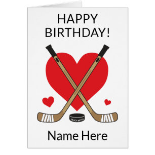 Gepersonaliseerde Hockey Birthday Hearts Hockey St