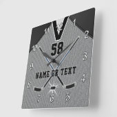Gepersonaliseerde Hockey Clock-cadeaus voor Hockey Vierkante Klok (Hoek)