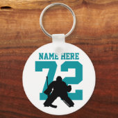 Gepersonaliseerde Hockey Goalie Name Number shark  Sleutelhanger (Voorkant)