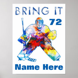 Gepersonaliseerde Hockey Goalie Name Number Waterv Poster