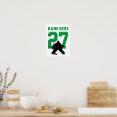 Gepersonaliseerde Hockey Goalie Player Number Gree Poster (Keuken)