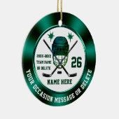 Gepersonaliseerde Hockey-Ornamenten voor spelers,  Keramisch Ornament (Rechts)