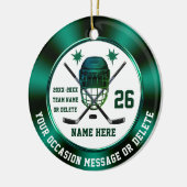 Gepersonaliseerde Hockey-Ornamenten voor spelers,  Keramisch Ornament (Links)