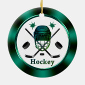 Gepersonaliseerde Hockey-Ornamenten voor spelers,  Keramisch Ornament (Achterkant)