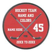 Gepersonaliseerde Hockey pakt uw 4 tekst, uw kleur Hockey Puck (Voorkant)