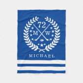 Gepersonaliseerde Hockey Player All Star Blue Fleece Deken (Voorkant)