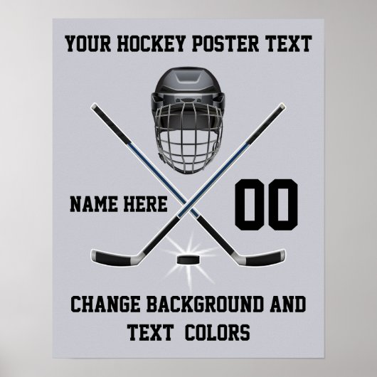 Gepersonaliseerde Hockey-Posters, -Jouw tekst en - Poster (Voorkant)
