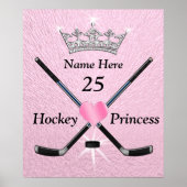 Gepersonaliseerde Hockey-Posters voor meisjes, pri Poster (Voorkant)