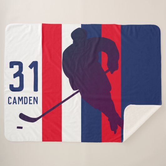 Gepersonaliseerde Hockey Sherpa Blanket Sherpa Deken (Voorkant (horizontaal))
