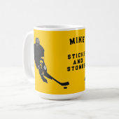 Gepersonaliseerde hockey speler cadeau-ideeën koffiemok (Voorkant links)