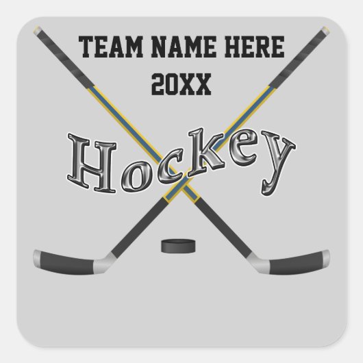 Gepersonaliseerde Hockey Stickers Jouw tekst en kl (Voorkant)