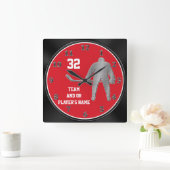 Gepersonaliseerde Hockey Team geeft JOUW TEKST, KL Vierkante Klok (Huis)