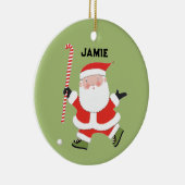 gepersonaliseerde hockeykeepaardje keramisch ornament (Rechts)