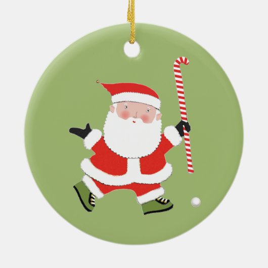 gepersonaliseerde hockeykeepaardje keramisch ornament (Achterkant)