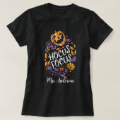 Gepersonaliseerde 'Hocus Focus' leraar Halloween T-shirt (Design voorkant)