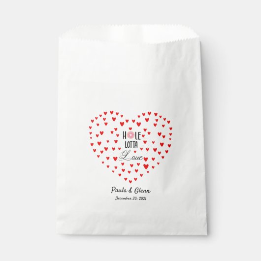 Gepersonaliseerde Hole Lotta Love Donut Favor Tass Bedankzakje (Voorkant)