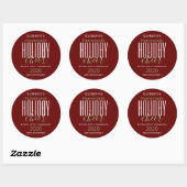 Gepersonaliseerde "Holiday Cheer"-alcohol/levensmi Ronde Sticker (Vel)
