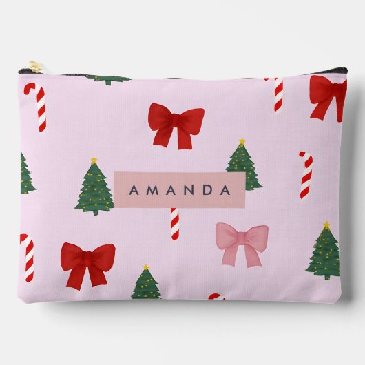 Gepersonaliseerde Holiday Tree & Candy Cane Patroo Etui (Voorkant)