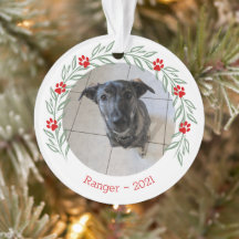 Gepersonaliseerde Holly Elegant Pet Photo Ornament