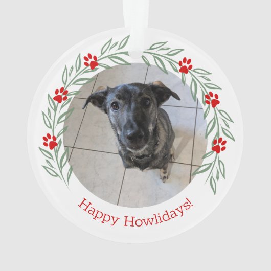 Gepersonaliseerde Holly Elegant Pet Photo Ornament (achterkant)