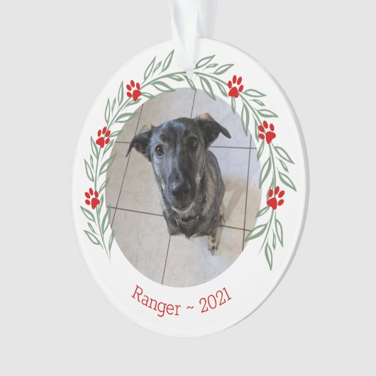 Gepersonaliseerde Holly Elegant Pet Photo Ornament (voorkant)