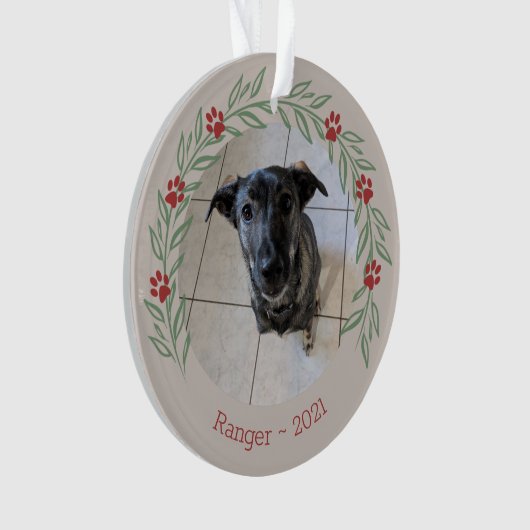 Gepersonaliseerde Holly Elegant Pet Photo Ornament (voorkant)