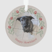 Gepersonaliseerde Holly Elegant Pet Photo Ornament (achterkant)