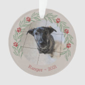 Gepersonaliseerde Holly Elegant Pet Photo Ornament (voorkant)