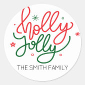 Gepersonaliseerde Holly Jolly Christmas Gift Label (Voorkant)