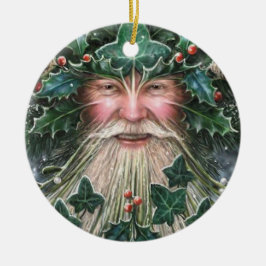 Gepersonaliseerde Holly King/Yuletide Keramisch Ornament