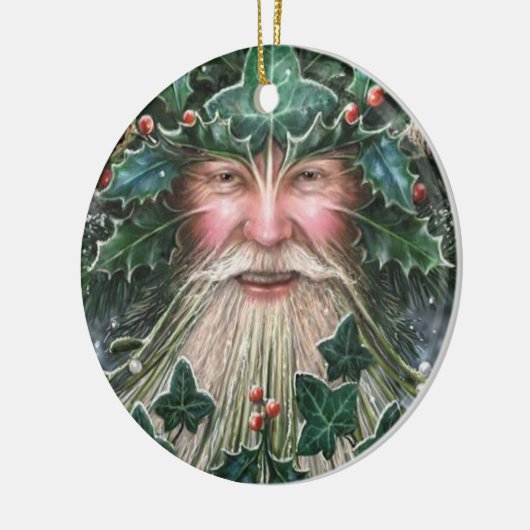 Gepersonaliseerde Holly King/Yuletide Keramisch Ornament (Links)