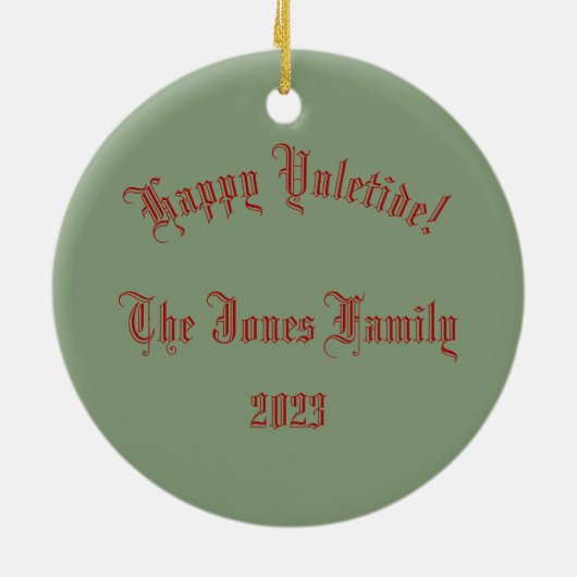 Gepersonaliseerde Holly King/Yuletide Keramisch Ornament (Achterkant)