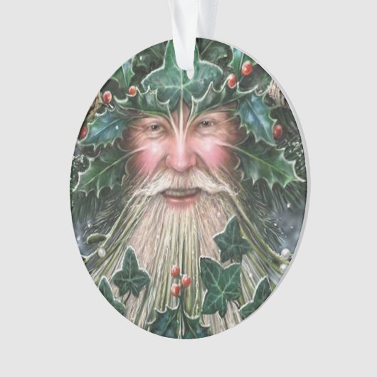 Gepersonaliseerde Holly King/Yuletide Ornament (voorkant)