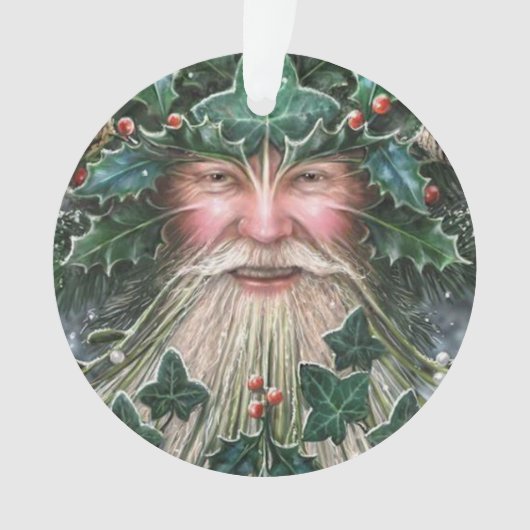 Gepersonaliseerde Holly King/Yuletide Ornament (voorkant)