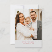 Gepersonaliseerde Holly Leaves Christmas Photo Car Aankondiging (Achterkant)